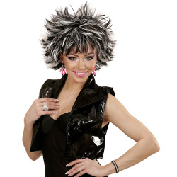 Dámska čierno-biela parochňa s melírom